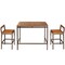 3-Piece Bar Table and Chairs Set Acacia Wood Rattan Steel Frame Outdoor Garden Balcony